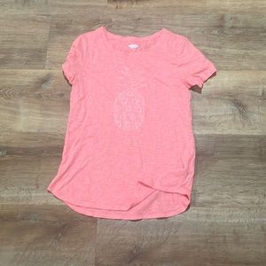 Old Navy pink shirt with pineapple design